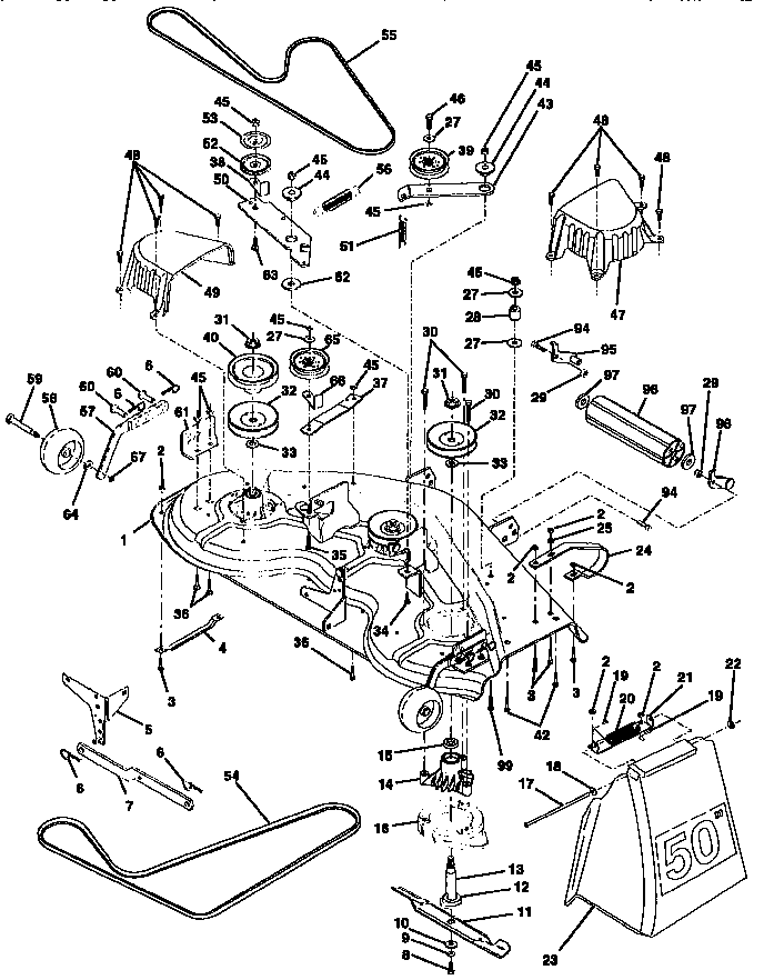 Craftsman 917251572 mower deck diagram