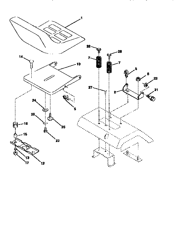 Craftsman 917256360 seat assembly diagram