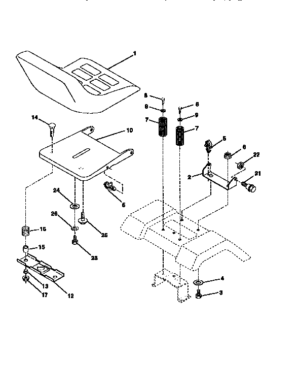 Craftsman 917256390 seat assembly diagram