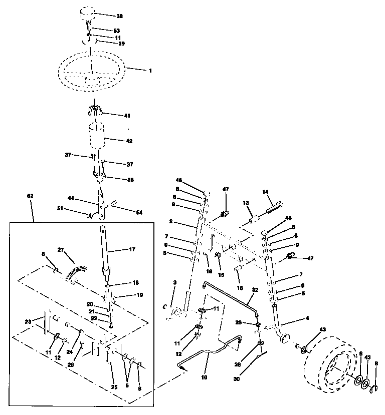 Craftsman 917256421 steering assembly diagram