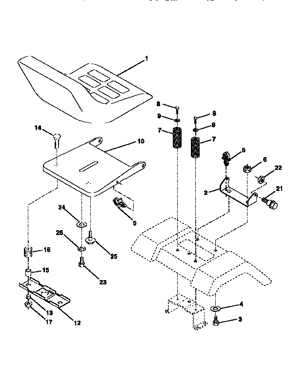 Craftsman 917256421 seat assembly diagram
