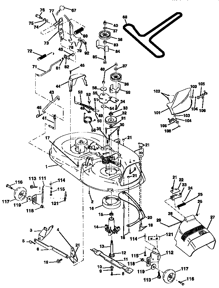 Craftsman 917256421 mower deck diagram