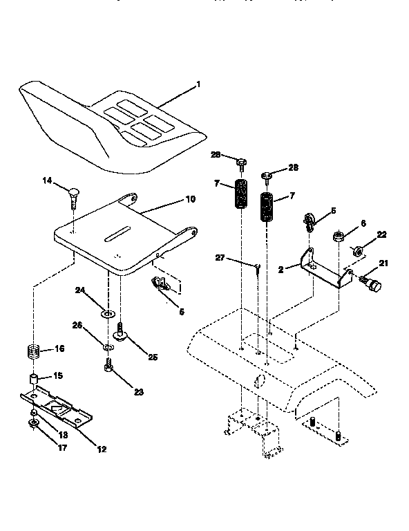 Craftsman 917256562 seat assembly diagram