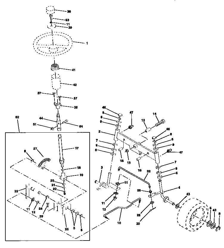 Craftsman 917256552 steering assembly diagram