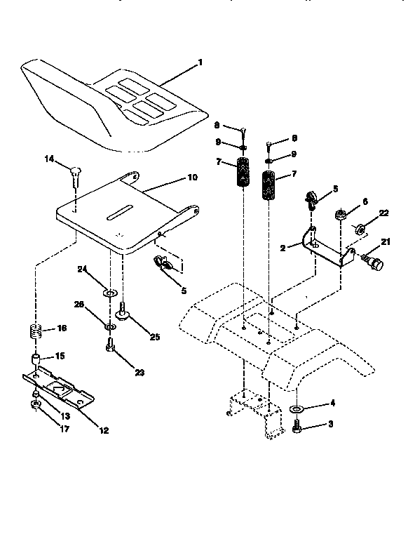 Craftsman 917256552 seat assembly diagram