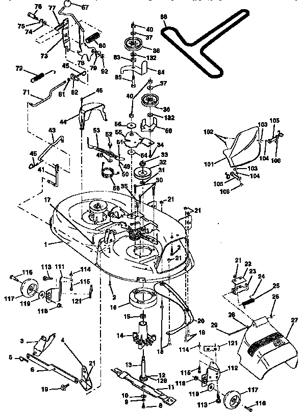 Craftsman 917256552 mower deck diagram
