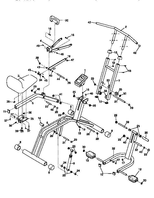 Weslo QVCR97058 unit parts diagram