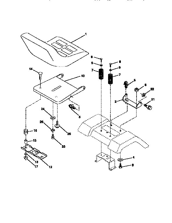Craftsman 917256531 seat assembly diagram