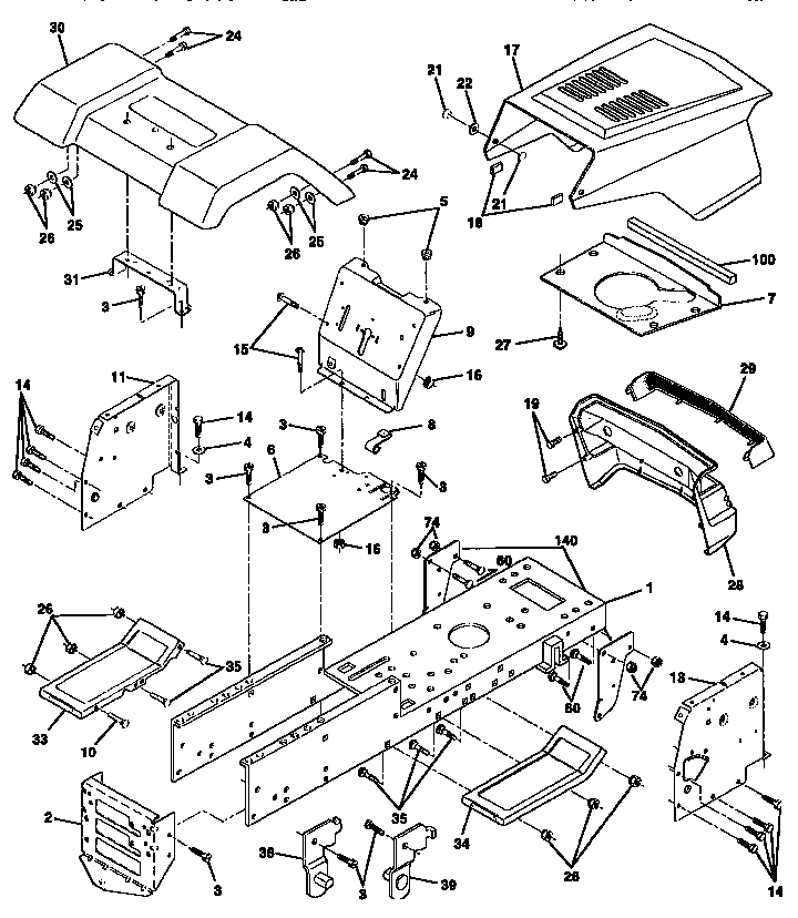 Craftsman 917256501 chassis and enclosures diagram