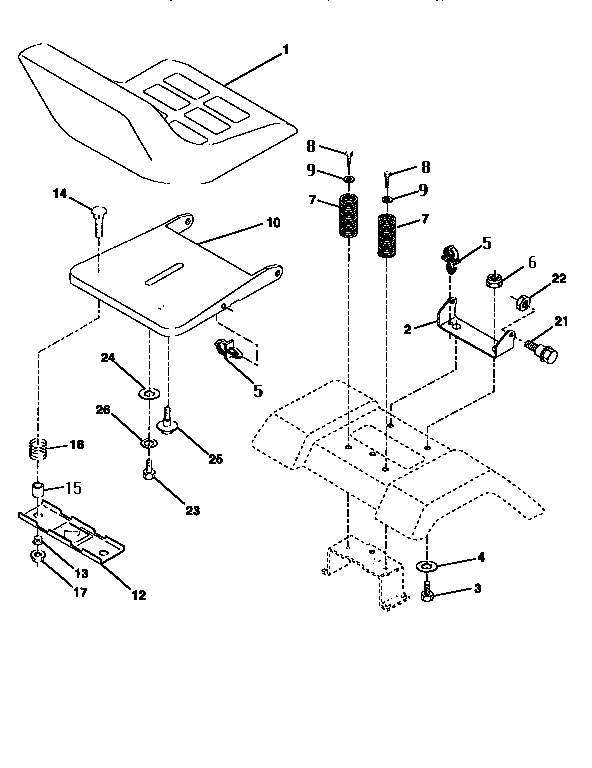 Craftsman 917256501 seat assembly diagram