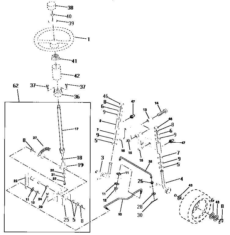 Craftsman 917256611 steering assembly diagram