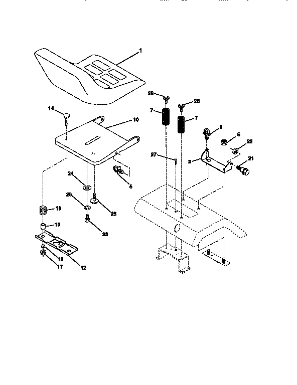 Craftsman 917256571 seat assembly diagram