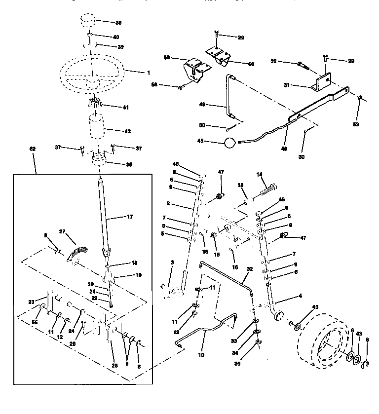 Craftsman 917251360 steering assembly diagram