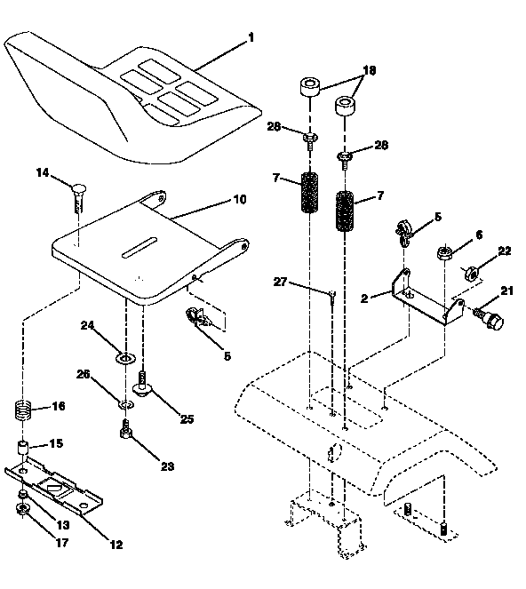 Craftsman 917251360 seat assembly diagram
