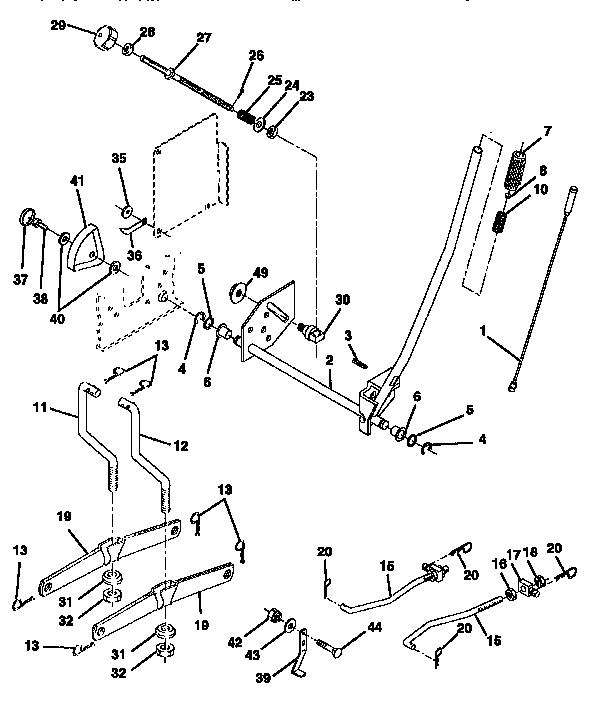 Craftsman 917251360 mower lift diagram