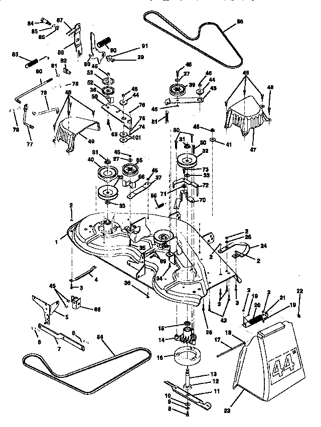 Craftsman 917251360 mower deck diagram