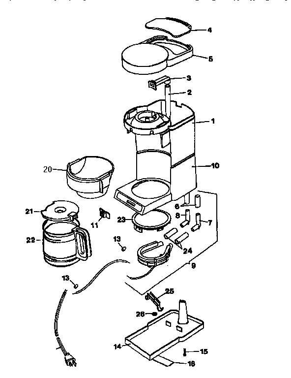 Black & Decker DCM300W TYPE 1 replacement parts diagram