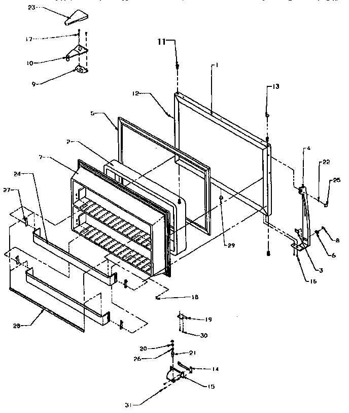 Amana THI18S3W-P1195401W freezer door diagram