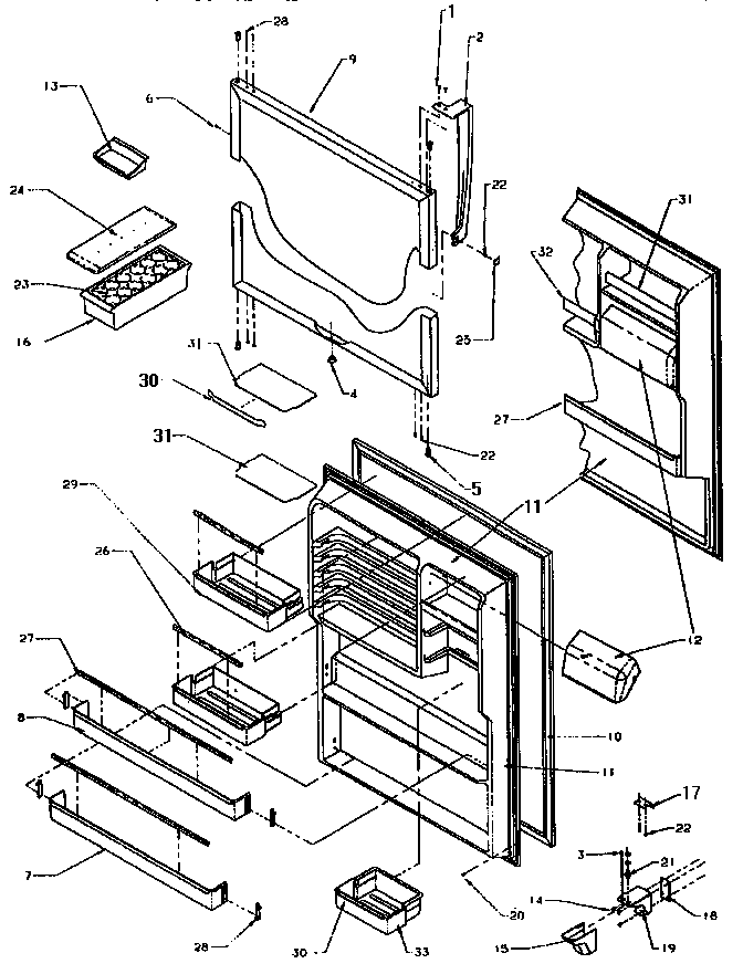 Amana THI18S3W-P1195401W refrigerator door diagram