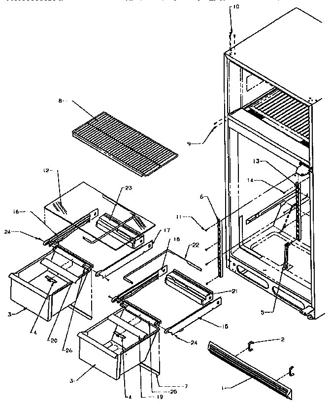 Amana THI18S3W-P1195401W cabinet shelving diagram