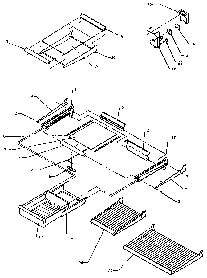 Amana THI18S3W-P1195401W cabinet shelving diagram