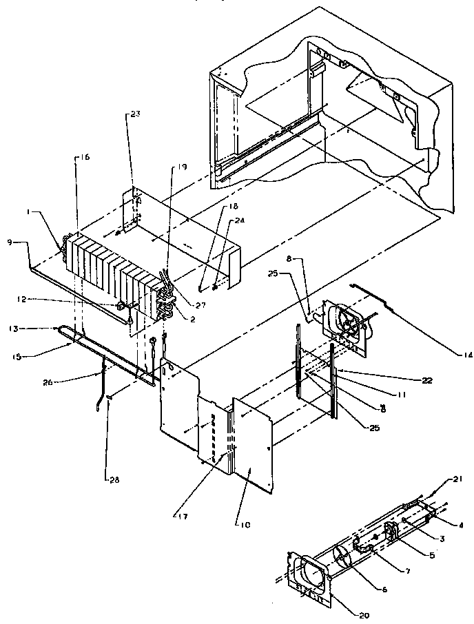 Amana THI18S3W-P1195401W evaporator assembly diagram