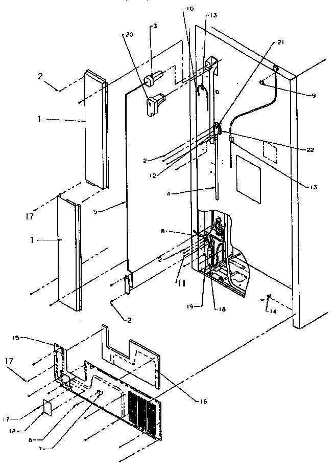 Amana THI18S3W-P1195401W cabinet back diagram