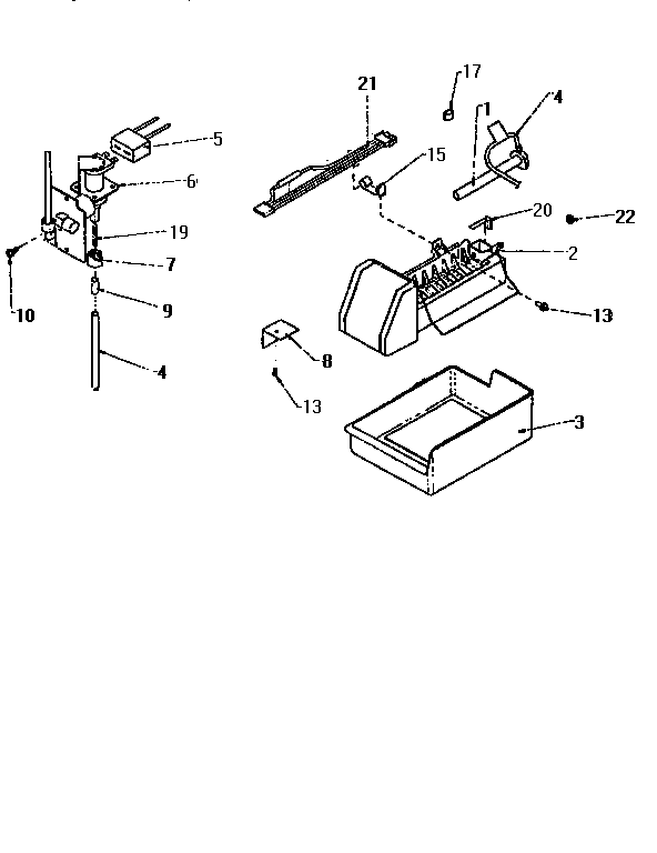 Amana THI18S3W-P1195401W add-on icemaker asm/ top mounts diagram