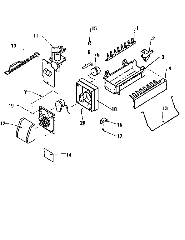 Amana THI18S3W-P1195401W compact icemaker d7824702 diagram