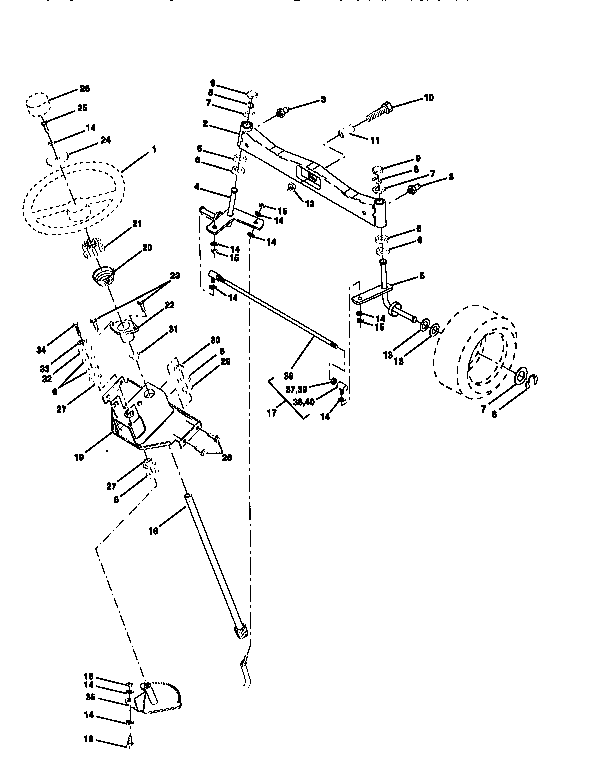 Craftsman 917251481 steering assembly diagram