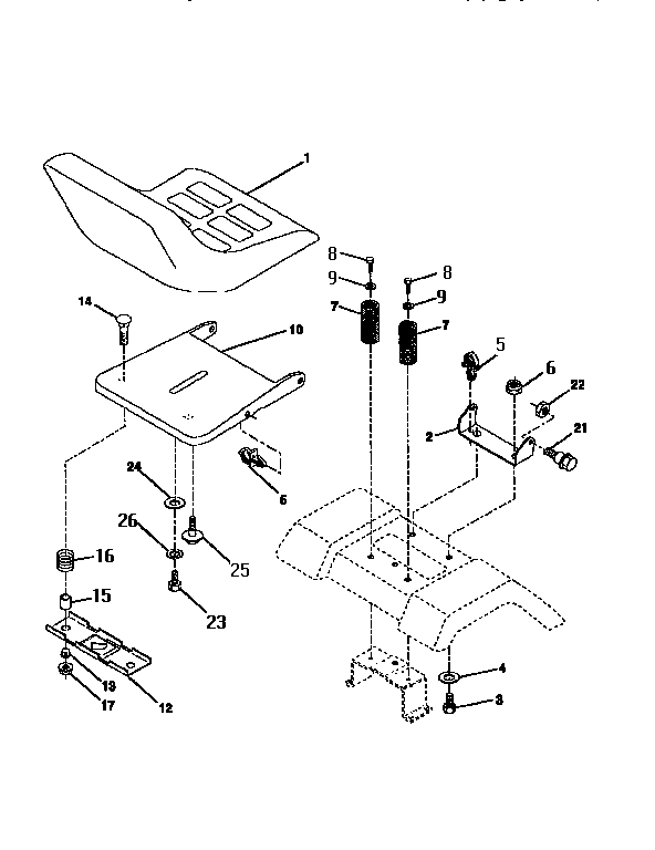 Craftsman 917256543 seat assembly diagram