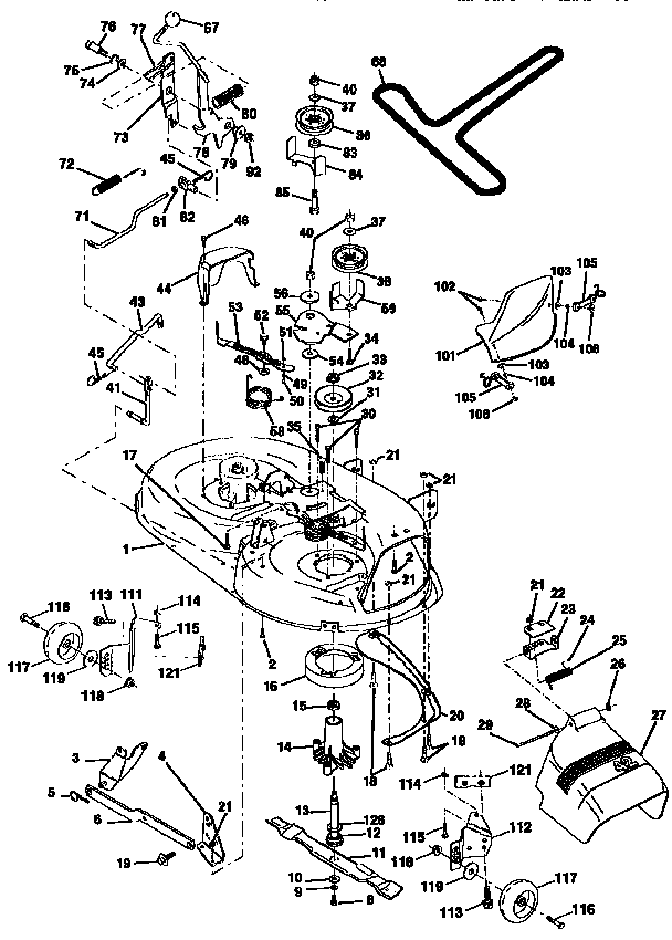 Craftsman 917256543 mower deck diagram