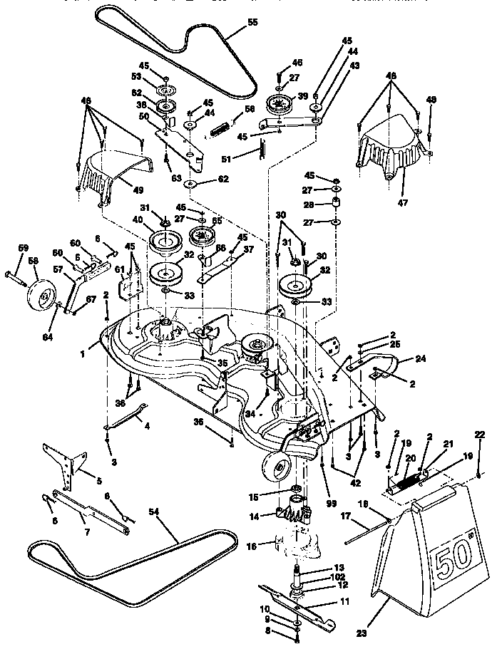 Craftsman 917251551 mower deck diagram