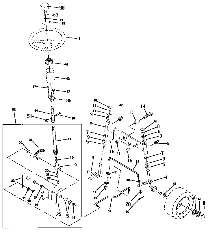 Craftsman 917256522 steering assembly diagram