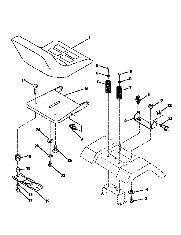 Craftsman 917256522 seat assembly diagram