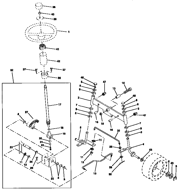 Craftsman 917256491 steering assembly diagram