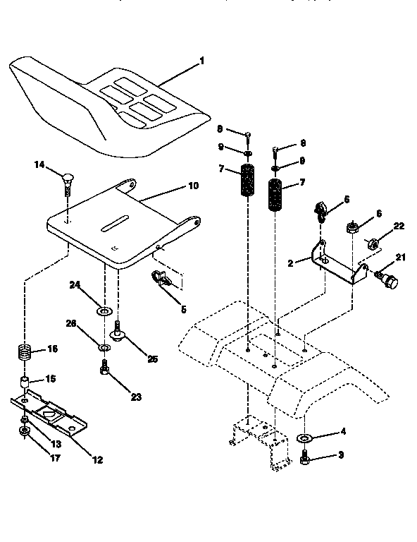 Craftsman 917256491 seat assembly diagram