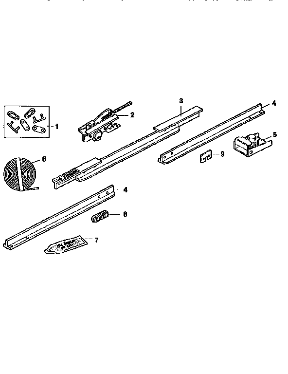 Craftsman 13953800SRT1 rail assembly diagram
