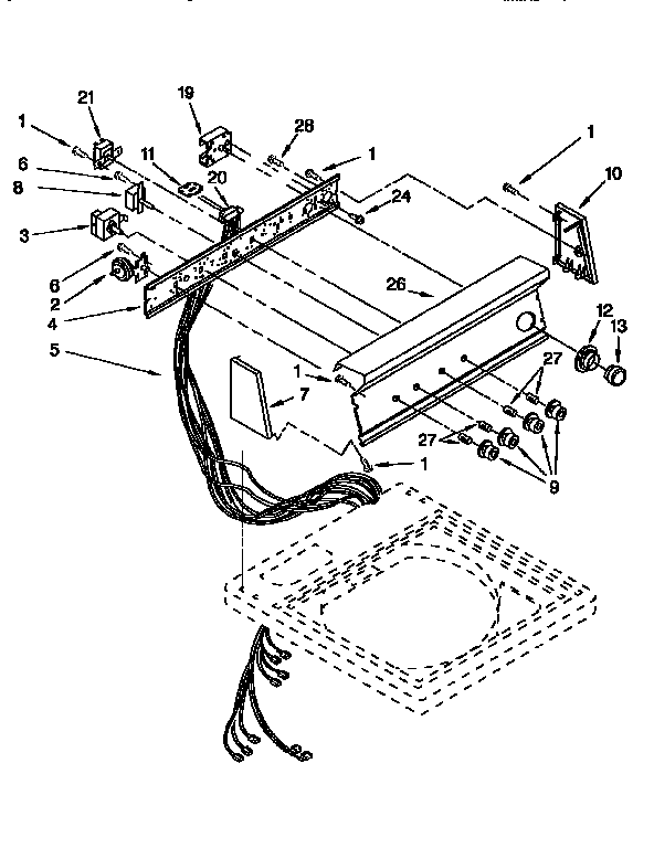 Kenmore 11092597400 control panel diagram