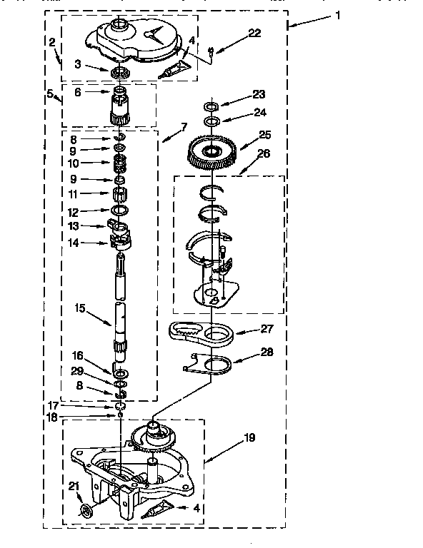 Kenmore 11092597400 gearcase 3360630 diagram