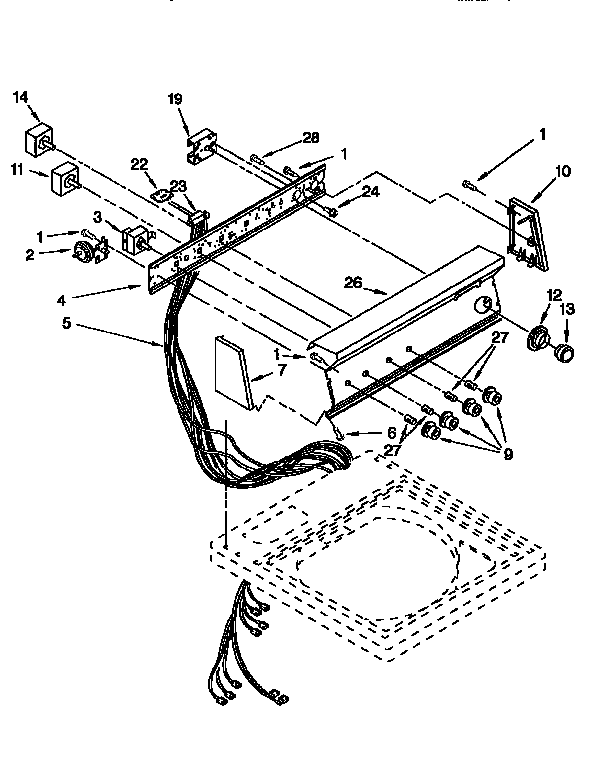 Kenmore 11092587210 control panel diagram