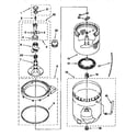 Kenmore 11092587410 agitator, basket and tub diagram