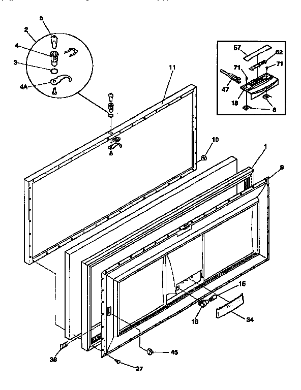 Kenmore 2539165510 door diagram