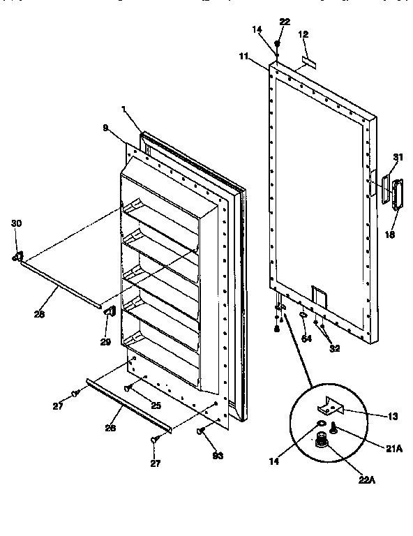 Kenmore 2539262010 door diagram