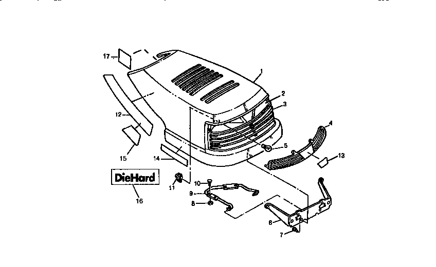 Craftsman 750256040 hood and grille diagram