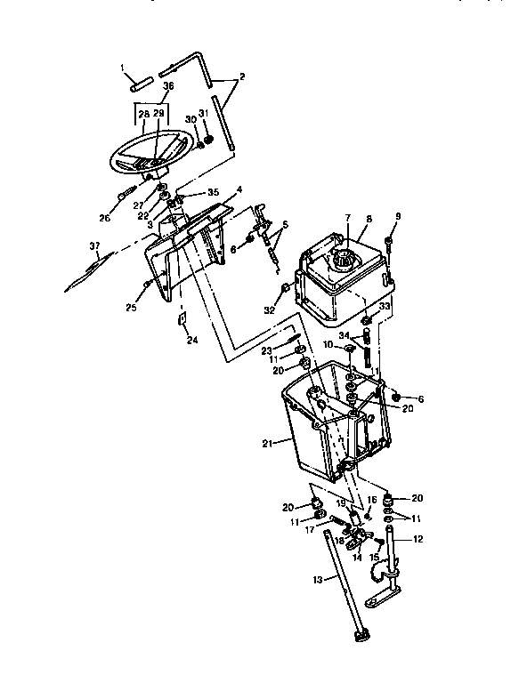 Craftsman 750256040 console, tank, steering lever diagram