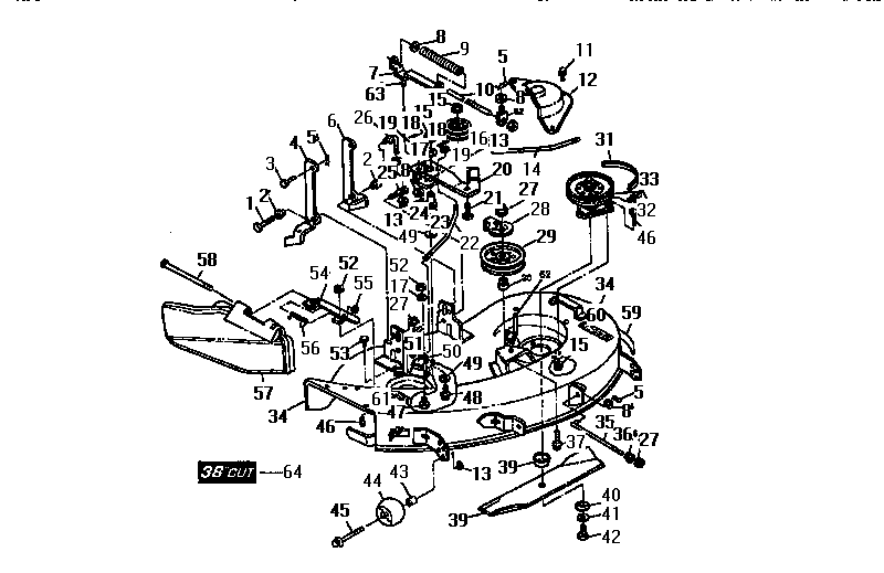 Craftsman 750256040 mower deck 38" (97 cm) diagram