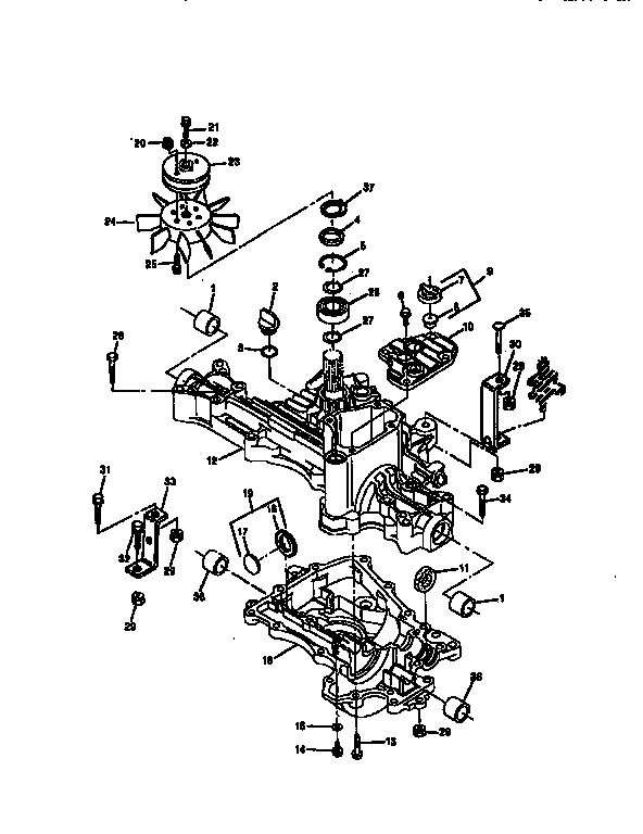 Craftsman 750256040 trnasaxle case diagram