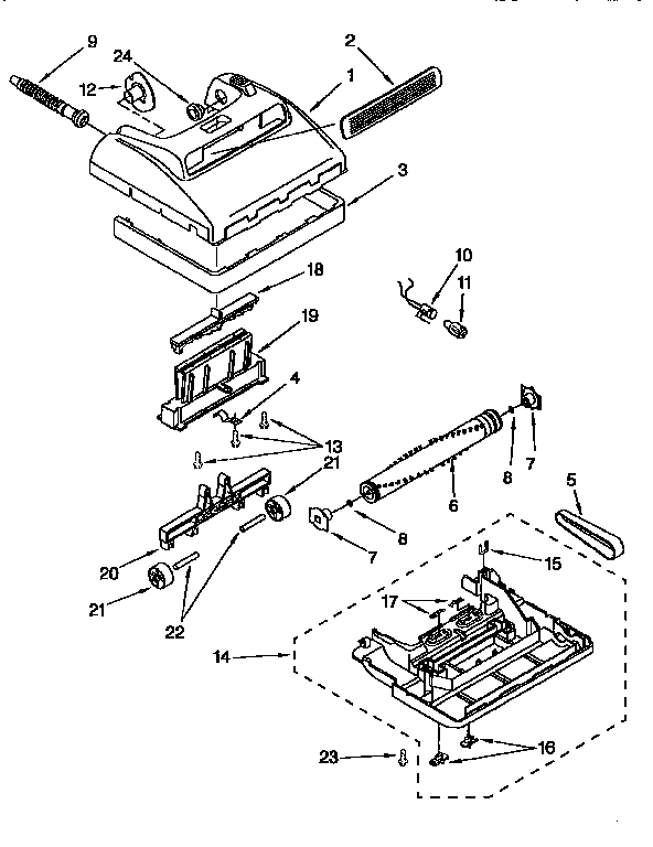 Kenmore 11636612690 nozzle and motor diagram
