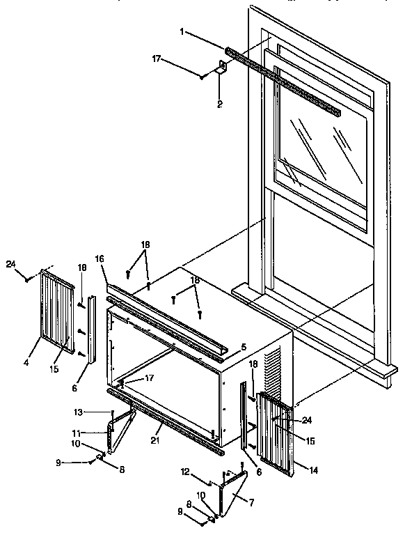 Kenmore 2539762290 window mounting kit diagram
